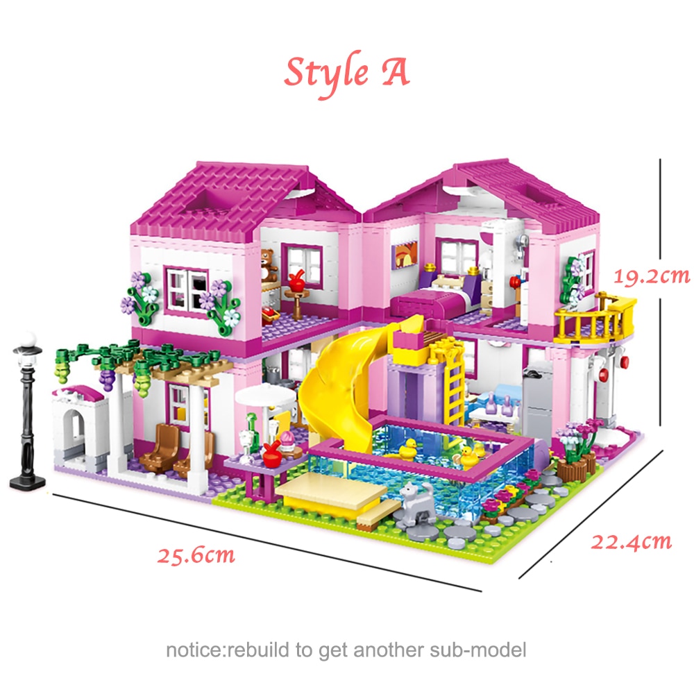 546Pcs Villa Residential Building House Building Blocks Action Figure Toys Gift 